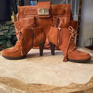 Anne Klein Suede Ankle Boots